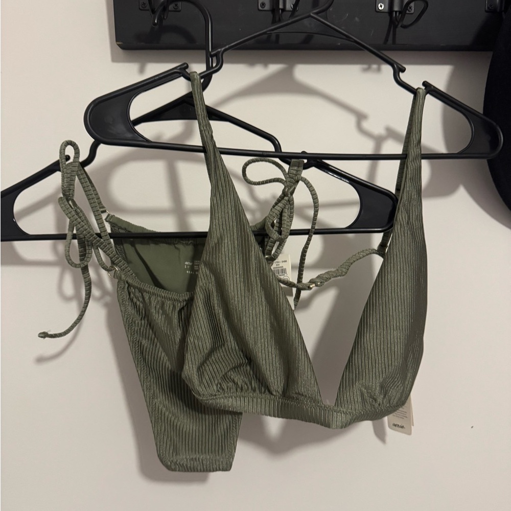 Aerie Sage Ribbed Bikini Set